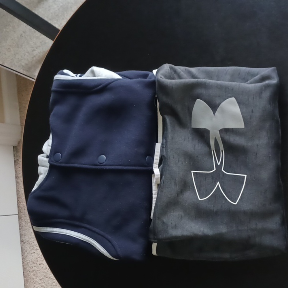 Two kids jackets. Ring Of Fire and Under Armor. Gray/Blue